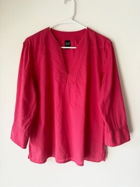 GAP Pink Split-Neck Tunic Top
